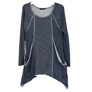 Kim & Cami Women's Lightweight Sweatshirt Top High Low Hem Long Sleeves Size Lg